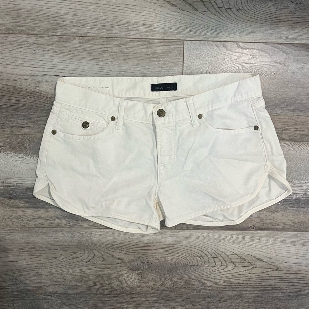 Work Custom Shop White Denim Shorts